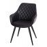 Zdjęcie produktu Czarne krzesło z pikowanym oparciem - Horus.