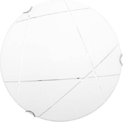Biały okrągły plafon ze szklanym kloszem S933-Ravis