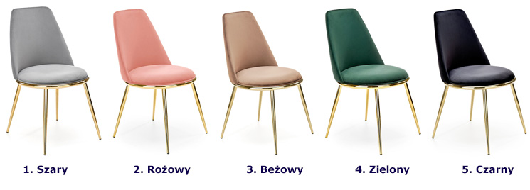 Dostępna kolorystyka krzeseł Givero