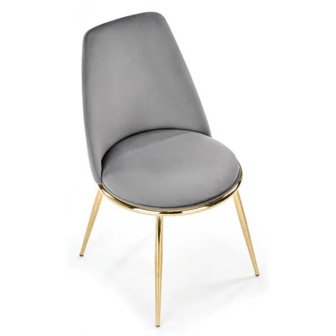 Popielate krzesło welurowe Gasso