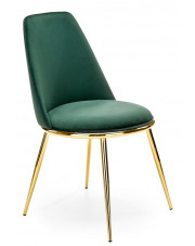 Zielone welurowe krzesło tapicerowane - Gasso w sklepie Edinos.pl