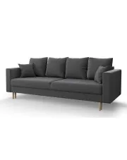 Popielata sofa welurowa z funkcją spania - Diamante w sklepie Edinos.pl