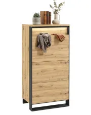 Wysoka komoda w stylu industrialnym dąb artisan - QA-07 w sklepie Edinos.pl