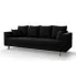Czarna welurowa sofa rozkładana - Diamante
