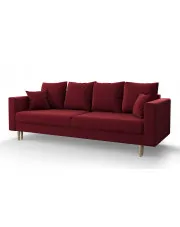 Bordowa welurowa sofa rozkładana - Diamante w sklepie Edinos.pl