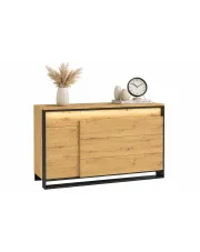 Industrialna komoda z oświetleniem LED dąb artisan - QA-08 w sklepie Edinos.pl