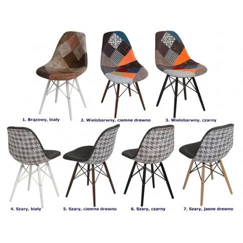 Zdjęcie fotel patchwork Ensata wielobarwny + czarny do jadalni | Edinos.pl