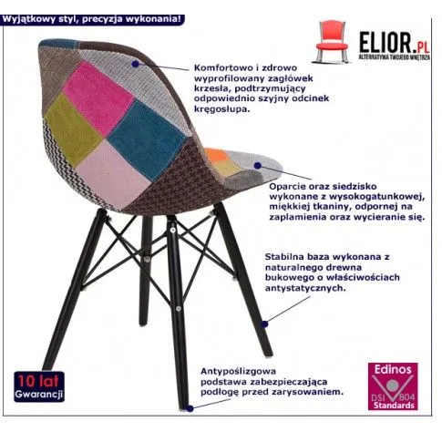 Fotografia Fotel patchwork Ensata - wielobarwny + czarny z kategorii Fotele wypoczynkowe