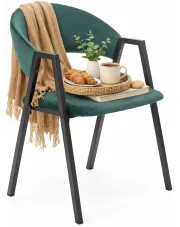 Zielone welurowe krzesło retro - Province w sklepie Edinos.pl