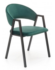 Zielone nowoczesne krzesło tapicerowane welurem - Elores w sklepie Edinos.pl