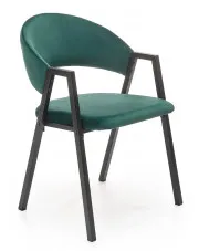 Zielone welurowe krzesło retro - Elores w sklepie Edinos.pl