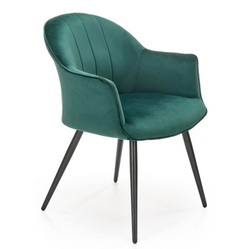 Zielone nowoczesne krzesło tapicerowane 