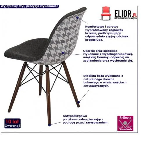 Fotografia Fotel Ensata - szary + ciemne drewno z kategorii Fotele wypoczynkowe