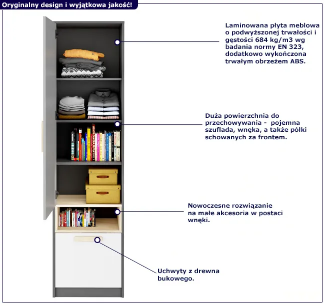 Zamykany regał młodzieżowy PO-03