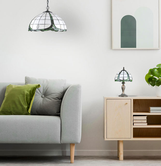 Witrażowa lampka stołowa w stylu Tifanny S950-Malvo
