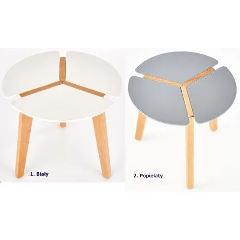 Zdjęcie okrągła, biała ława drewniana Kirsa | Edinos.pl