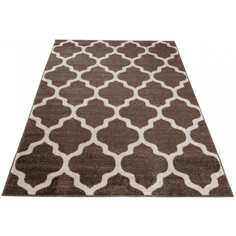 brązowy dywan salonowy prostokątny nowoczesny marokanska koniczyna mistic 3x
