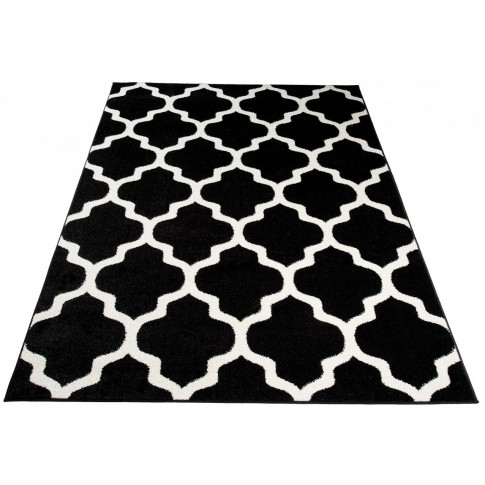 czarny prostokątny dywan pokojowy marokanska koniczyna mistic 3x