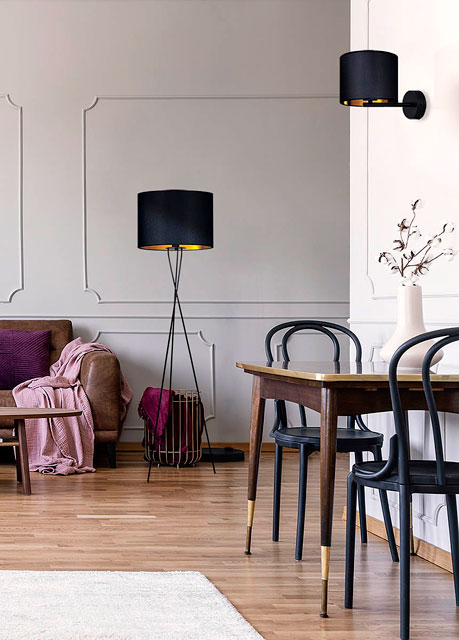 Lampa ścienna trójnóg do sypialni z abażurem S962-Silko