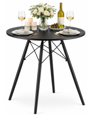 Czarny okrągły stół skandynawski - Fivi 7X w sklepie Edinos.pl