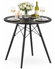 Czarny okrągły stół skandynawski - Fivi 7X w sklepie Edinos.pl