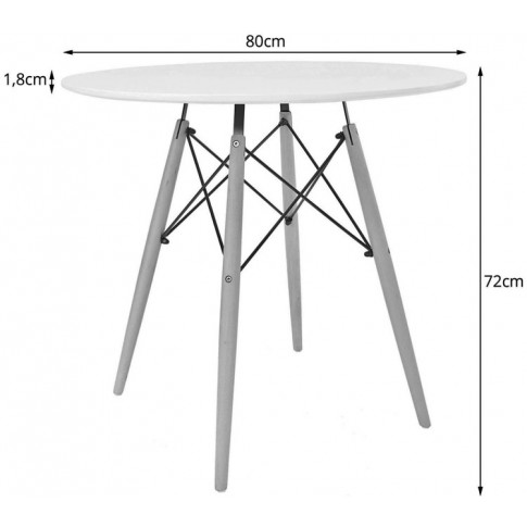 wymiary okrągłego stolika kuchennego 80 cm emodi 7x
