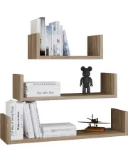 Zestaw 3 półek ściennych dąb sonoma - Lazar w sklepie Edinos.pl