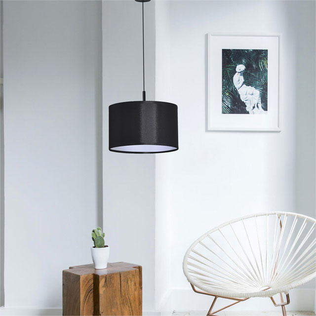Lampa wisząca z czarnym abażurem K684-Dalina