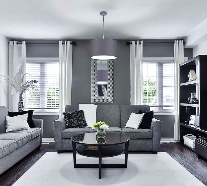 Lampa wisząca z szarym abażurem S963-Fario