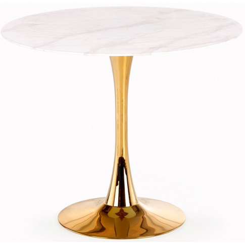 elegancki stół na złotej nodze okrągły glamour santiago