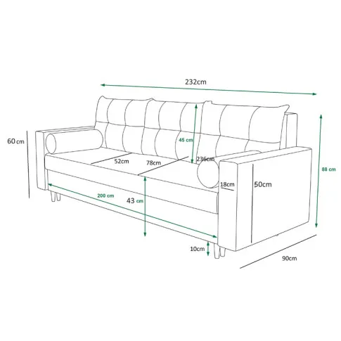 sofa Gemma wymiary