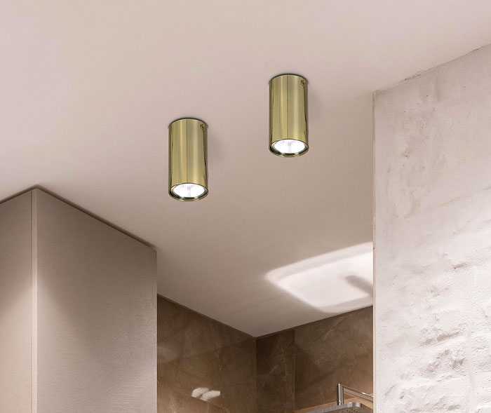 Złota lampa sufitowa spot do kuchni S969-Mokka