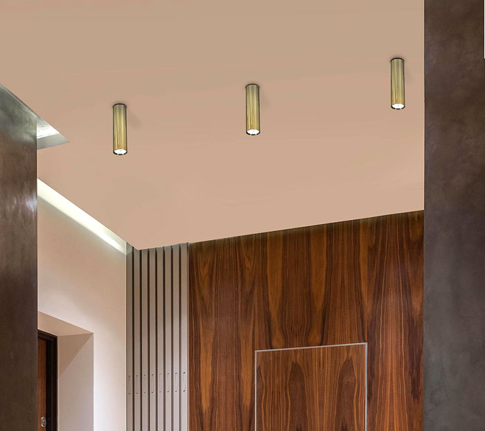 Złota lampa sufitowa spot tuba do salonu i sypialni S970-Horta