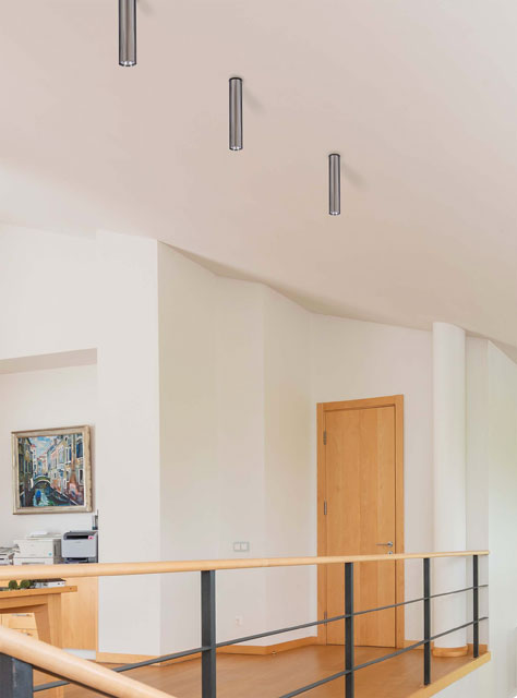 Chromowana lampa sufitowa spot w formie tuby S971-Mokka