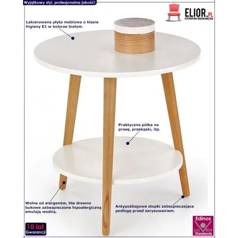 Fotografia Drewniana ława Trivio - biała z kategorii Ławy i stoliki