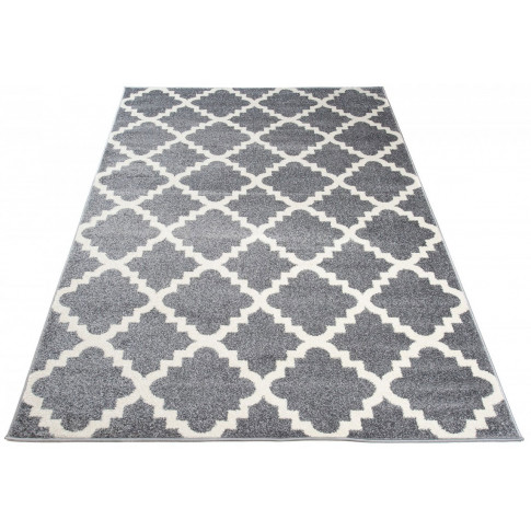 szary dywan nowoczesny marokańska koniczyna wzor mistic 5x