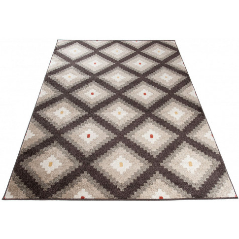 brązowy dywan nowoczesny w marokański wzór mistic 9x