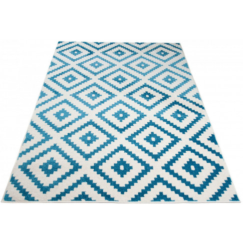 biało niebieski dywan w marokański wzór mistic 9x