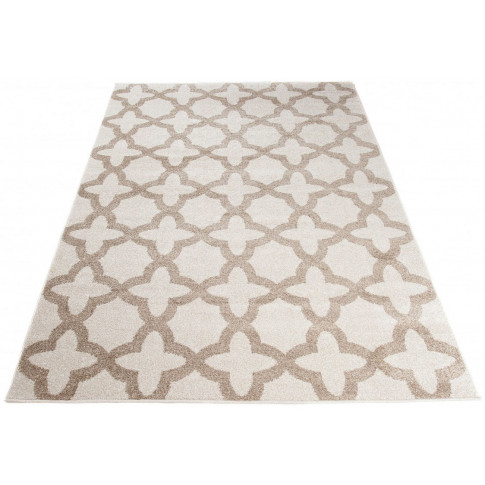 kremowy prostokątny dywan pokojowy salonowy marokanski wzor mistic 6x
