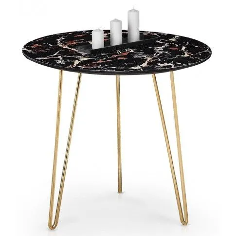 Zdjęcie produktu Ława Vefo - ciemny marmur + złota.