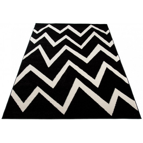 nowoczesny czarno biały dywan w zygzaki maero 9x