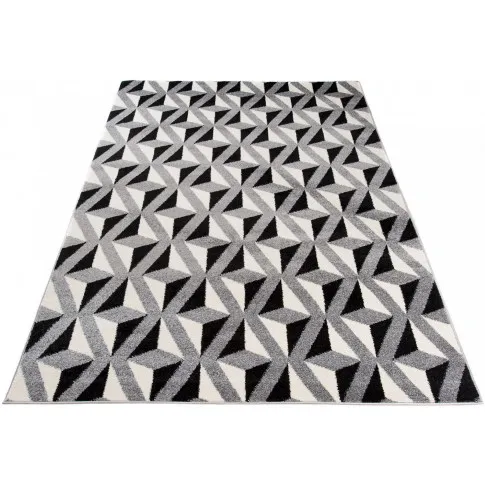 szaro biały prostokątny dywan w geometryczny wzor maero 3x