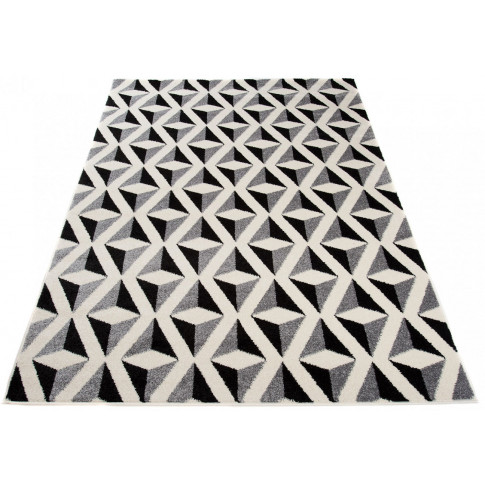 dywan w geometryczny wzór biało szary maero 3x