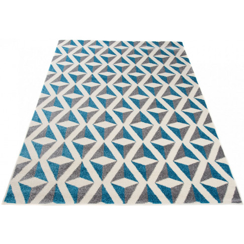 niebieski dywan geometryczny retro maero 3x