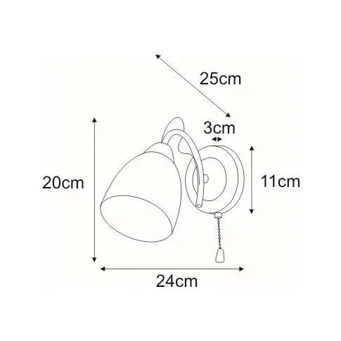 Wymiary kinkietu S976-Mefes