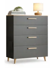 Antracytowa komoda na nóżkach - Asva w sklepie Edinos.pl