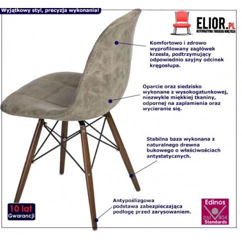 Zdjęcie pikowany fotel Roks oliwkowy do biura - sklep Edinos.pl