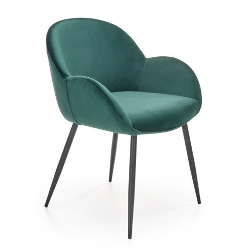 Zielone welurowe krzesło Eprox