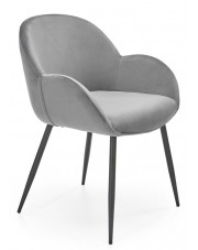 Szare krzesło tapicerowane welurem - Eprox w sklepie Edinos.pl