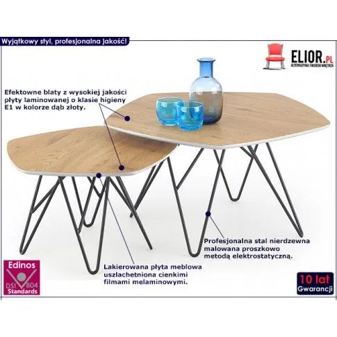 Fotografia Zestaw dwóch ław Zeller - dąb złoty z kategorii Stoliki kawowe